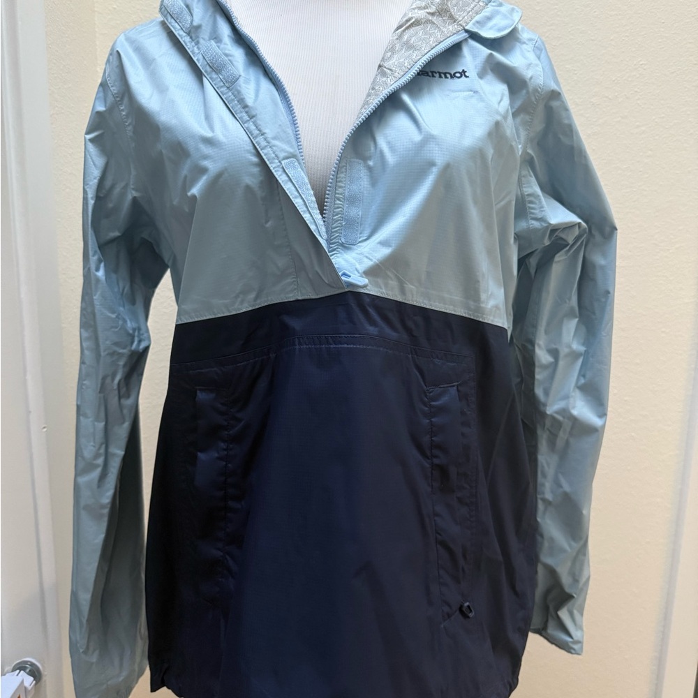 Marmot Womens Breathable Waterproof 1/4 Zip Jacket Blue Size Medium - Picture 3 of 7
